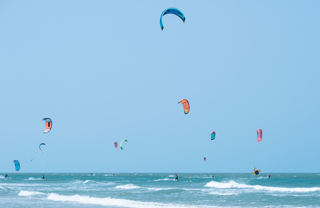 Aerial view of the beaches in Hua Hin adjacent to Khao Takiab that are famous for watersports